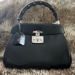 🖤✨Gucci Lady Lock Bamboo Top Handle Bag – Black – Authentic -✨🖤
